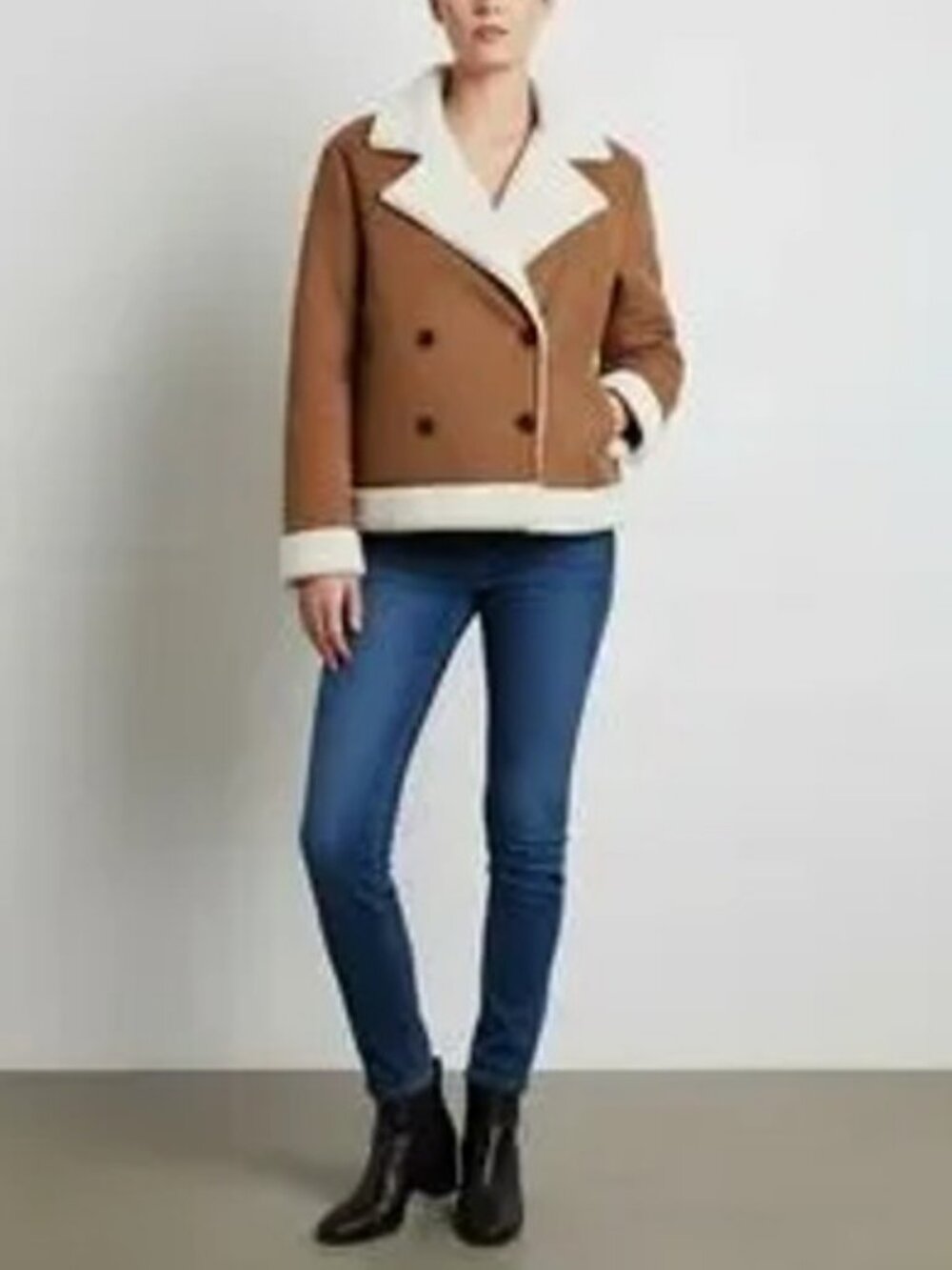 The Fifth Label faux suede sherpa lining jacket brown, cream size S